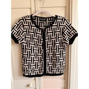 Halston Printed Sweater Top Size Medium